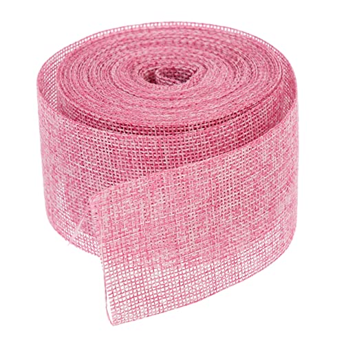 SEWACC 1 Rolle Leinenimitat Gurtband Dekoration Dekoband Stoffbänder Zum Verpacken Herbst Sackleinen Netzband Geschenkband Natürliches Juteband Ausgefranst Farbig Rosa Taub SEWACC 1 Rolle Leinenimitat Gurtband Dekoration Dekoband Stoffbänder Zum Verpacken Herbst Sackleinen Netzband Geschenkband Natürliches Juteband Ausgefranst Farbig Rosa Taub von SEWACC