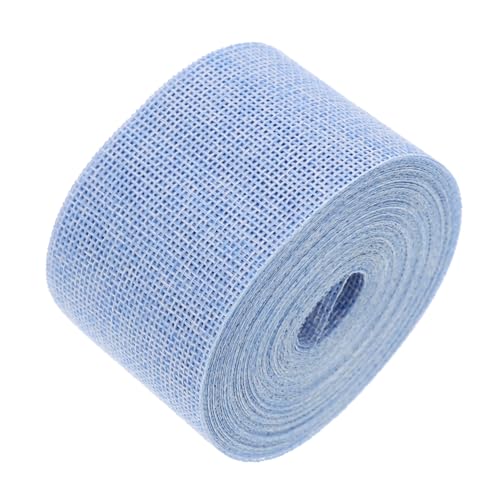 SEWACC 1 Rolle Leinenimitat Gurtband Dekoratives Weihnachtsdekorationsband Netzband Braunes Band Stoff Festival Partyband Dickes Band Geschenkband Zierbänder Blau Taub von SEWACC