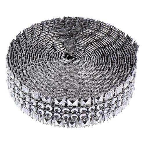 SEWACC 1 Rolle Minarett-förmiger dekorativer Gürtel trimmen Wohnkultur Hotfix funkeln Diamant hochzeitsdeko wedding decoration geschenkband Strass-Mesh dekoratives Band Plastik Silver SEWACC 1 Rolle Minarett-förmiger dekorativer Gürtel trimmen Wohnkultur Hotfix funkeln Diamant hochzeitsdeko wedding decoration geschenkband Strass-Mesh dekoratives Band Plastik Silver von SEWACC