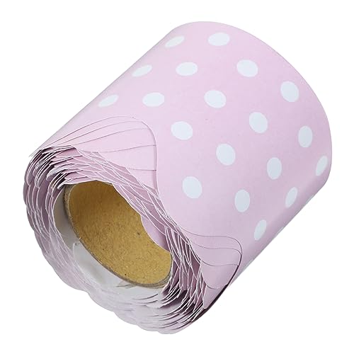 SEWACC 1 Rolle Tafel Bordürenaufkleber Beschichtetes Papier Aufkleber Für Tafel Rosa Pinnwand Randaufkleber Punkte von SEWACC