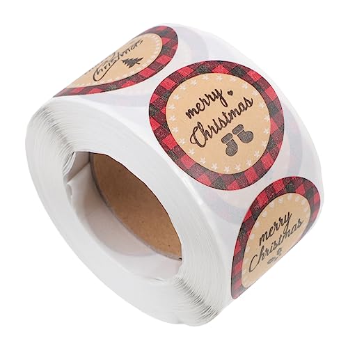 SEWACC 1 Rolle Weihnachtsverpackungsaufkleber Selbstklebende Kraftpapier Etiketten für Geschenktüten Umschläge und Dekoration Teiliges mit Einzigartigen Weihnachtsmotiven von SEWACC