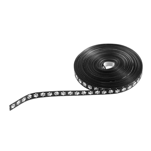 SEWACC 1 Rolle Weißes Band mit Pfotenabdruck Pfotenabdruckband bedrucktes Band Pfotenabdruck-Ornament Hundepfoten-Druckband Hundepfotenabdruck Polyester von SEWACC