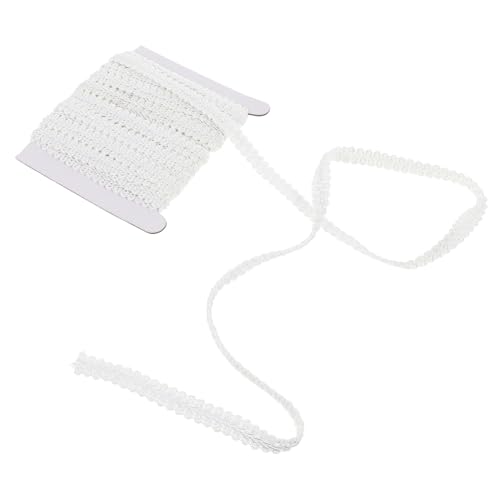 SEWACC 1 Rolle Wellenmuster Polyesterborte für Vorhangdekoration Yards DIY Stoffband Weiß für Mode Accessoires und Handwerksprojekte und Langlebig Leicht Zuschneidbar von SEWACC