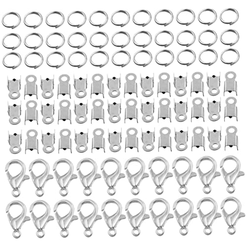 SEWACC 1 Satz DIY Schmuckherstellungszubehör Set mit Kettenverschlüsse Karabinerhaken Biegeringe für Armbänder Ohrringe und für Kreative Bastelprojekte und Schmuckdesigns von SEWACC