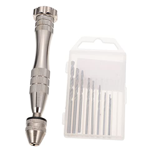 SEWACC 1 Satz Handbohrer Aluminiumlegierung mit Bohrern Manuelles Werkzeug für Präzises Bohren von Walnüssen und Kunsthandwerk für DIY Projekte und Modellbau von SEWACC
