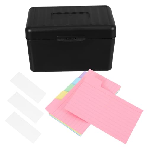 SEWACC 1 Satz Karteikartenhalter mit Bunten Haftnotizen und Weißen Etiketten Schwarzer Organizer für Notizen Rezepte und Lernkarten für Büro und Schule von SEWACC