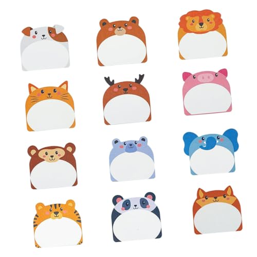 SEWACC 1 Satz Kawaii Tier Haftnotizen Set Bunte Selbstklebende Notizblöcke mit Niedlichen Tierdesigns für Schule Büro und Zuhause Geschenkidee für von SEWACC