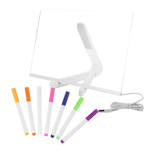 SEWACC 1 Satz LED Zeichenbrett mit Ständer Leuchtendes Abwischbares Schreibboard für Bunten Stiften für Zuhause und Bildungseinrichtungen von SEWACC