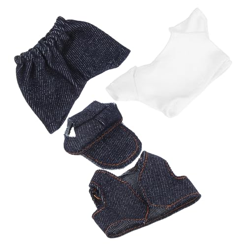 SEWACC 1 Satz Plüschspielzeug Kleidung Set für Puppen mit T Shirt Hose Weste und Hut Accessoires für Fantasievolles Bunten Farben von SEWACC