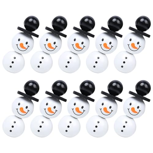 SEWACC 1 Satz Schneemann Holzperlen für Diy Schmuckherstellung Teiliges Bastelset Perlen für Weihnachtsdeko Armbänder und Mehr von SEWACC