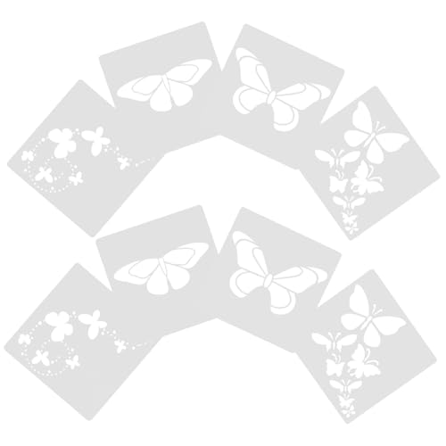 SEWACC 1 Satz Teiliges Wiederverwendbarer Schablonen Für Dekorative Schmetterlinge Bastel Und Malvorlagen Flexiblem Pet Für Scrapbooking Und Diy Projekte 8 Stück von SEWACC