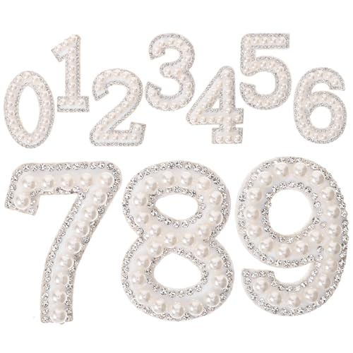 SEWACC 1 Satz Zahlen Patch Set für Kleidung Bügelbilder für Shirts Jacken und Accessoires DIY Dekoration mit Glitzernden Zahlen Hochwertigem Material von SEWACC