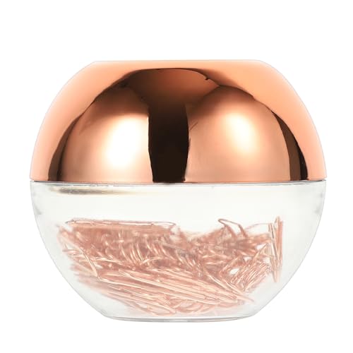 SEWACC 1 Schachtel Büroklammern im Roségold Design Praktischen Box Vielseitig Einsetzbar als Lesezeichen oder Memo Clip für Büro und Alltag von SEWACC