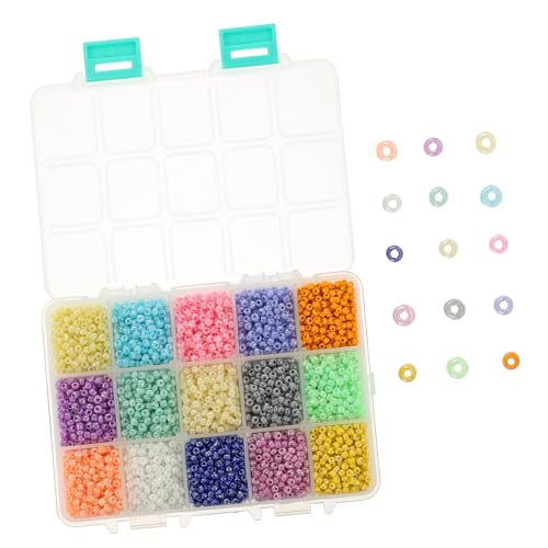 SEWACC 1 Schachtel Bunte Glasperlen Glasperlen für Schmuckherstellung DIY Armbänder Bastelperlen mit Glatter Oberfläche und Vielseitiger Verwendung SEWACC 1 Schachtel Bunte Glasperlen Glasperlen für Schmuckherstellung DIY Armbänder Bastelperlen mit Glatter Oberfläche und Vielseitiger Verwendung von SEWACC