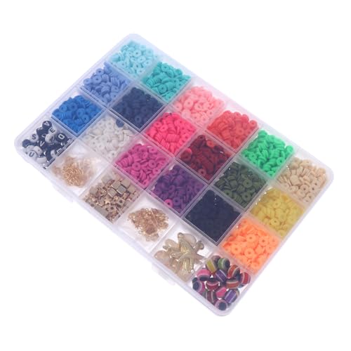 SEWACC 1 Schachtel Buntes Polymer Clay Perlen Teilig DIY Schmuckherstellung Armband Charms Bastelperlen für Erwachsene Langlebig Farbecht von SEWACC