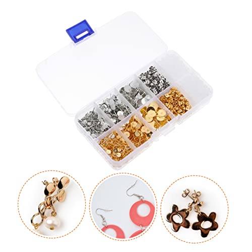 SEWACC 1 Schachtel DIY Ohrstecker Rückhalter Leichte Ohrstecker Verschlüsse Gold und Silber Stoppers für Perlen und DIY Schmuckherstellung Praktische Ohrring Zubehör für Sichere von SEWACC