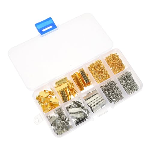 SEWACC 1 Schachtel Eisenlegierung Schmuckzubehör mit Lobster Verschlüssen Crimp Enden Verlängerungsketten und Jump Ringen für DIY Schmuckherstellung von Halsketten Armbändern und Chokern SEWACC 1 Schachtel Eisenlegierung Schmuckzubehör mit Lobster Verschlüssen Crimp Enden Verlängerungsketten und Jump Ringen für DIY Schmuckherstellung von Halsketten Armbändern und Chokern von SEWACC