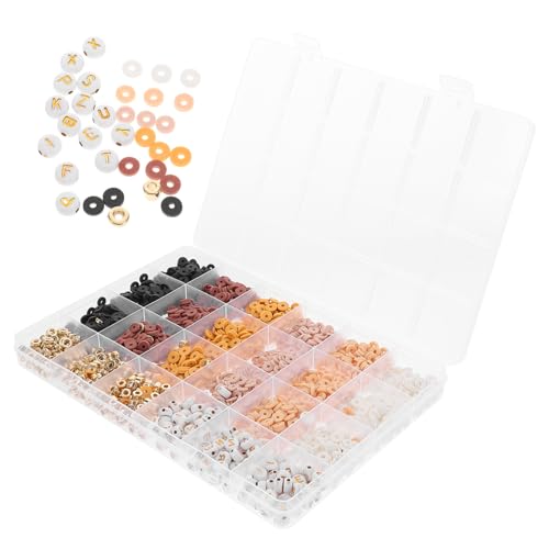 SEWACC 1 Schachtel Fächer DIY Armband Set mit Buchstaben und Polymer Tonperlen Perlenset für Kreative Schmuckherstellung Personalisierte Designs und Stilvolle Armbänder von SEWACC