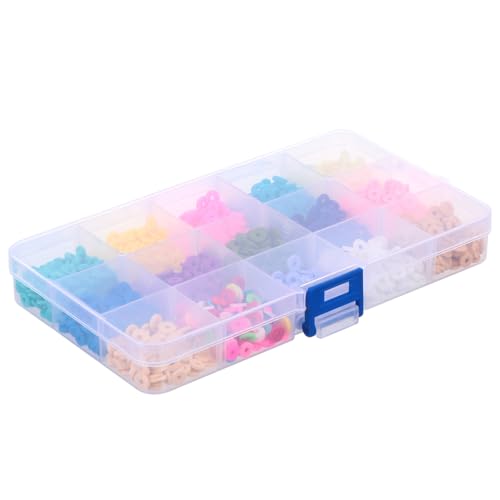 SEWACC 1 Schachtel Flache Runde Soft Clay Spacer Perlen Fächer Box Bunte DIY Schmuckherstellung Armband Zubehör Leicht und Langlebig für Halsketten Bastelprojekte SEWACC 1 Schachtel Flache Runde Soft Clay Spacer Perlen Fächer Box Bunte DIY Schmuckherstellung Armband Zubehör Leicht und Langlebig für Halsketten Bastelprojekte von SEWACC