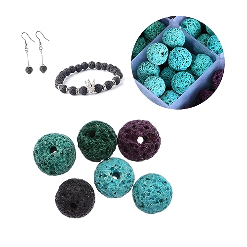 SEWACC 1 Schachtel Künstliche Vulkanstein Perlen Schmucksteine Vielseitiges DIY Schmuckset für Armbänder Halsketten Ohrringe Langlebig und Farbecht Kreative Gestaltung von SEWACC
