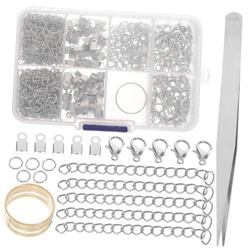 SEWACC 1 Schachtel Lobster Clasps und Sprungringe für DIY Schmuckherstellung mit Quetschperlen und Verschlüssen für Armbänder und Mehr Robuste Langlebige Materialqualität für Einfache von SEWACC
