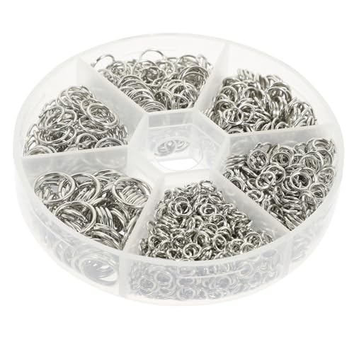 SEWACC 1 Schachtel Metall Sprungringe Weiß K Farbe Offene Verbindungsringe für Schmuckherstellung DIY Halskette Armband Zubehör Langlebig Vielseitig Praktisch von SEWACC