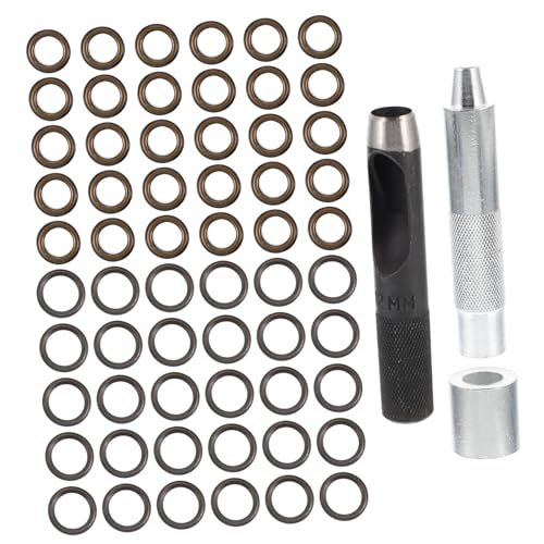 SEWACC 1 Schachtel Ösen mit Lederband und Aufbewahrungsbox Kupferfarbene Grommets mit Werkzeug Geeignet für Taschen Kleidung Schuhe DIY Basteln und Zeltstoffe von SEWACC