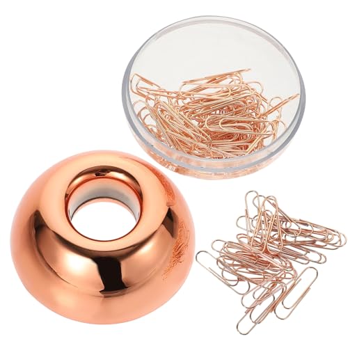 SEWACC 1 Schachtel Roségoldene Büroklammern aus Elegante Clips für Bürobedarf für Fotos Notizen und Dokumente Praktischer Organizer für Täglichen Gebrauch von SEWACC