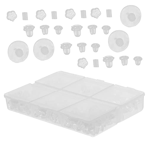 SEWACC 1 Schachtel Silikon Ohrring Stopper Transparent Hautfreundlich Ohrstecker Verschluss Earring Backs für DIY Schmuckherstellung Langlebig Bequem Praktische Ohrstecker Zubehör von SEWACC