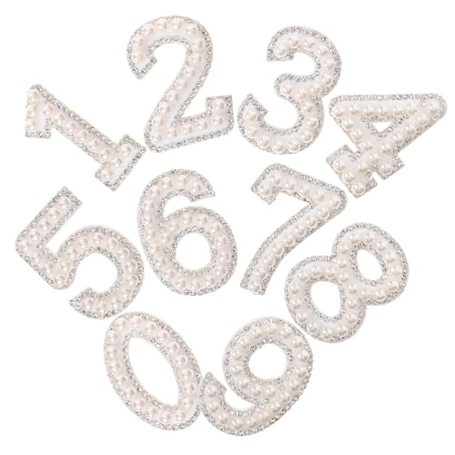 SEWACC 1 Set Perlen Nummernaufkleber Hutzubehör Nummern Aufnäher Zum Aufbügeln Kleidungsflicken Austauschbare Mantelflicken Dekorative Hutflicken Zarte Kleidungsflicken von SEWACC