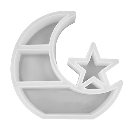 SEWACC 1 Stück DIY Silikonform Mond Sterne Aufbewahrungsbox Gießform für Kreative Bastelprojekte Einfach zu Verwenden Wiederverwendbar und Leicht zu Reinigen von SEWACC