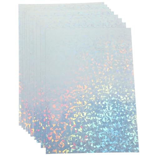 SEWACC 10 Blatt Bedruckbares Holografisches Vinyl Aufkleberpapier Selbstklebend Wasserfest für Tintenstrahldrucker Langlebig Vielseitig Einsetzbar für DIY Etiketten und Bastelprojekte von SEWACC
