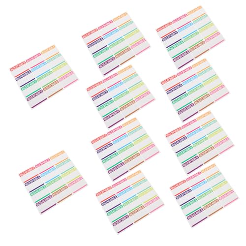 SEWACC 10 Blatt Bögen Bunte Selbstklebende Namensetiketten aus Vinyl Wasserfest Abziehbar ohne Rückstände Aufkleber zur Klassifizierung von Bechern Aktenordnern Netzbeuteln Vielseitig SEWACC 10 Blatt Bögen Bunte Selbstklebende Namensetiketten aus Vinyl Wasserfest Abziehbar ohne Rückstände Aufkleber zur Klassifizierung von Bechern Aktenordnern Netzbeuteln Vielseitig von SEWACC
