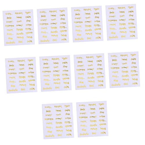SEWACC 10 Blatt Etiketten für Ätherische Öle DIY Aufkleber für Aromatherapie Flaschen Goldene Buchstaben Beschriften und Dekorieren von Ölbehältern von SEWACC