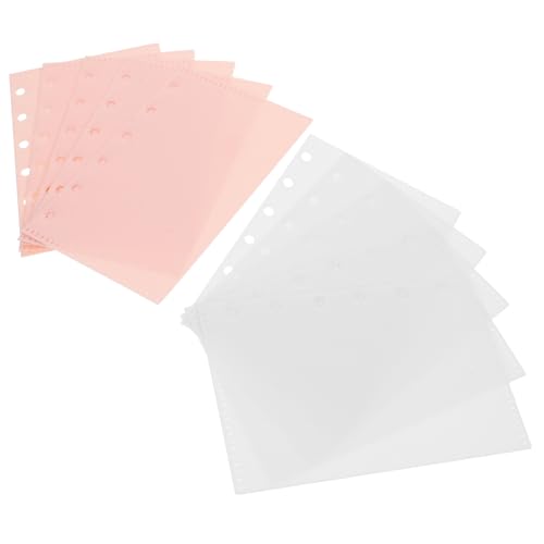 SEWACC 10 Blatt Ring Fächermappe mit Transparenten Taschen Wasserdichte Dokumentenmappe für Büro und Schule und Transparent Je von SEWACC