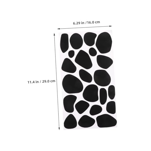 SEWACC 10 Blatt Teiliges Selbstklebendes Filzaufkleber mit Kuhmuster Schwarze Filzkreise für DIY Bastelprojekte Vielseitige Filzdekorationen für Festivalbekleidung und Kreative von SEWACC