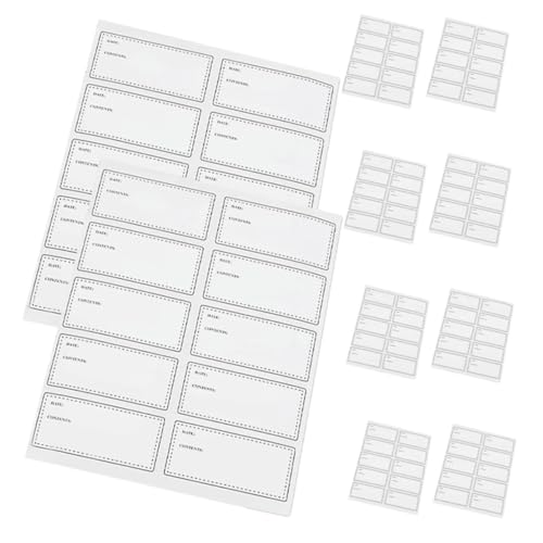SEWACC 10 Blatt Wasserfeste Ölbeständige Rechteckige Lebensmittel etiketten Selbstklebende Flaschenaufkleber mit Beschreibbarer Oberfläche Praktische Küchenetiketten für Vorratsgläser SEWACC 10 Blatt Wasserfeste Ölbeständige Rechteckige Lebensmittel etiketten Selbstklebende Flaschenaufkleber mit Beschreibbarer Oberfläche Praktische Küchenetiketten für Vorratsgläser von SEWACC