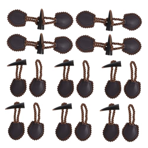 SEWACC 10 Paare Resin Horn Knebelknöpfe Dunkelbraun Langlebige Toggle Verschlussknöpfe für Wintermäntel Stabile Verschlüsse für Mäntel und Strickjacken Nähzubehör für DIY Kleidung und von SEWACC