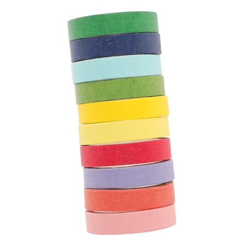 SEWACC 10 Rollen Bunte Washi Klebebänder Dekorative DIY Aufkleber für Scrapbooking Planer und Bastelprojekte Einfach Abreißbar für und Feiertagsdekorationen von SEWACC