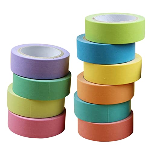 SEWACC 10 Rollen Dekorative Beschreibbare Klebebänder Handreißpapier Tapes für Scrapbooking und DIY Farben Gemischt für Bastelarbeiten Alben und Kreative Projekte von SEWACC