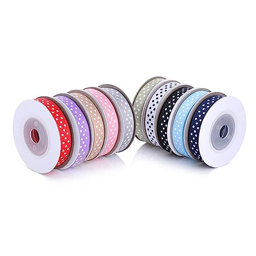 SEWACC 10 Rollen Geschenkband mit Punktmuster Yards pro Farblich Gemischtes Satinband für Geschenkverpackung Partydekoration DIY Schleifen und Bastelprojekte SEWACC 10 Rollen Geschenkband mit Punktmuster Yards pro Farblich Gemischtes Satinband für Geschenkverpackung Partydekoration DIY Schleifen und Bastelprojekte von SEWACC