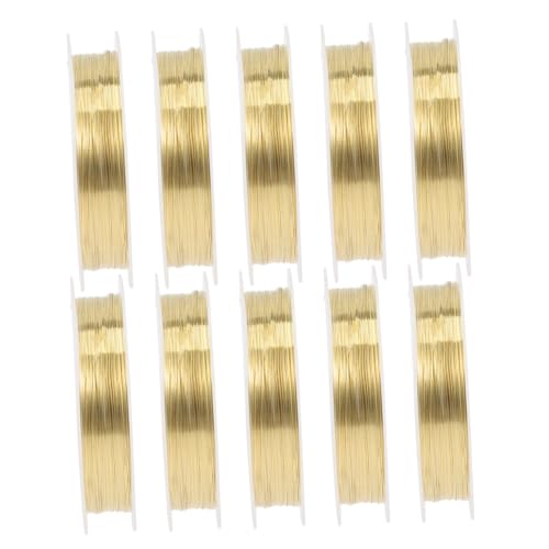 SEWACC 10 Rollen Goldfarbener Kupferdraht Basteldraht für Schmuckherstellung DIY Schmuckdraht Flexibel Rostbeständig zum Draht Biegen und Schmuck Selber Machen von SEWACC