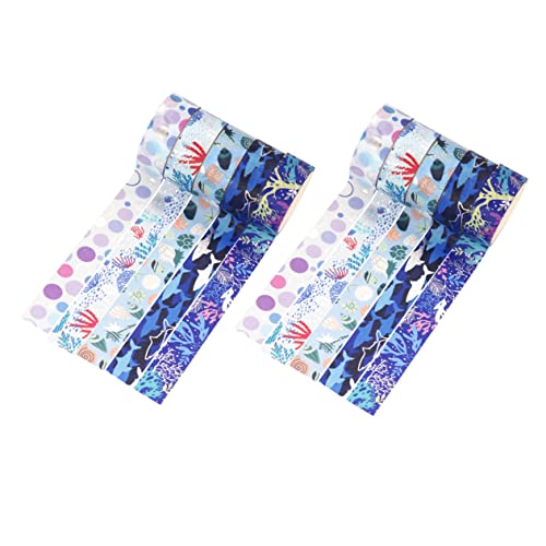 SEWACC 10 Rollen Ocean Washi Tape Aquarell Masking Tape für Scrapbooking DIY Projekte und Dekoration Klebeband für Tagebuch Handbuch und Wohnraumgestaltung von SEWACC