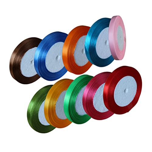 SEWACC 10 Rollen Polyester Geschenkband in Farben Strapazierfähiges Satinband für Geschenkverpackung DIY Basteln Hochzeit Geburtstag Partydekoration Vielseitiges Geschenkband SEWACC 10 Rollen Polyester Geschenkband in Farben Strapazierfähiges Satinband für Geschenkverpackung DIY Basteln Hochzeit Geburtstag Partydekoration Vielseitiges Geschenkband von SEWACC