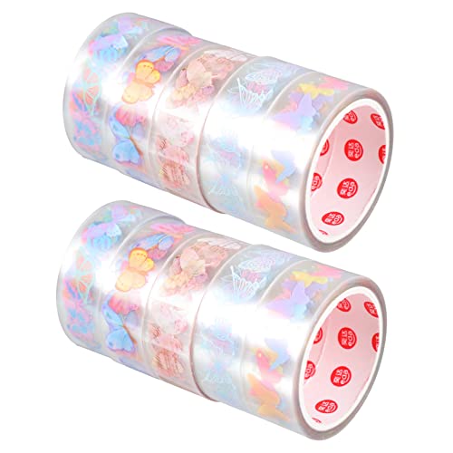 SEWACC 10 Rollen Transparentes Washi-Tape Tagebuch-Klebeband dekorative Abdeckbänder geschwollen the washi tape farbiges klebeband aufkleber Sammelband für Haustiere Scrapbook-Washi-Tape von SEWACC
