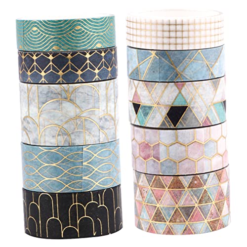 SEWACC 10 Rollen Washi Tape mit Goldfolie Diy Masking Tape für Scrapbooking Tagebuch Basteln Dekoratives Klebeband Leicht Ablösbar für Kreative Projekte SEWACC 10 Rollen Washi Tape mit Goldfolie Diy Masking Tape für Scrapbooking Tagebuch Basteln Dekoratives Klebeband Leicht Ablösbar für Kreative Projekte von SEWACC