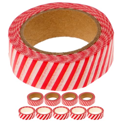 SEWACC 10 Rollen Weihnachts Themen Papier Klebebänder Kreative Geschenkverpackung Diy Bastelbedarf für Festliche Projekte Selbstklebend Leicht Abziehbar für Journaling und Dekoration von SEWACC