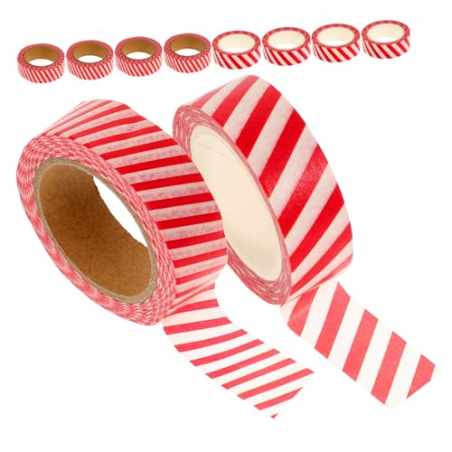 SEWACC 10 Rollen Weihnachtsgeschenkpapier Klebeband Diy Scrapbooking Masking Tape mit Festlichen Mustern für Geschenkverpackung und Dekoration von SEWACC
