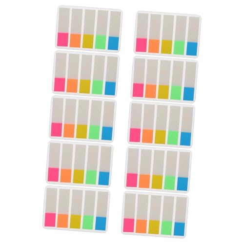 SEWACC 10 Sätze Fluoreszierende Haftnotizen Index Sticker Selbstklebend Farbige Markierungsetiketten für Bücher Ordner Notizen und Dokumente Praktisch zum Organisieren und Schnellen SEWACC 10 Sätze Fluoreszierende Haftnotizen Index Sticker Selbstklebend Farbige Markierungsetiketten für Bücher Ordner Notizen und Dokumente Praktisch zum Organisieren und Schnellen von SEWACC