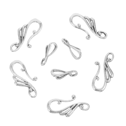 SEWACC 10 Sätze Vintage Ohrschmuck DIY Toggle Verschlüsse Langlebige Rostfreie Ohrclips Kreative Schmuckverbinder für Ohrringe Bastelzubehör in Antik Silber für Schmuckherstellung von SEWACC